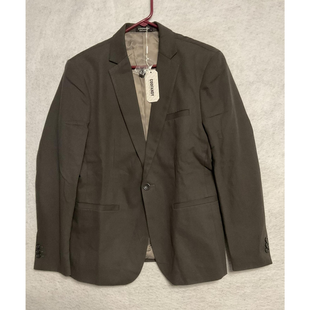 COOFANDY Blazer Men‎ Small Brown Cotton Blend Single Button Lined Jacket New